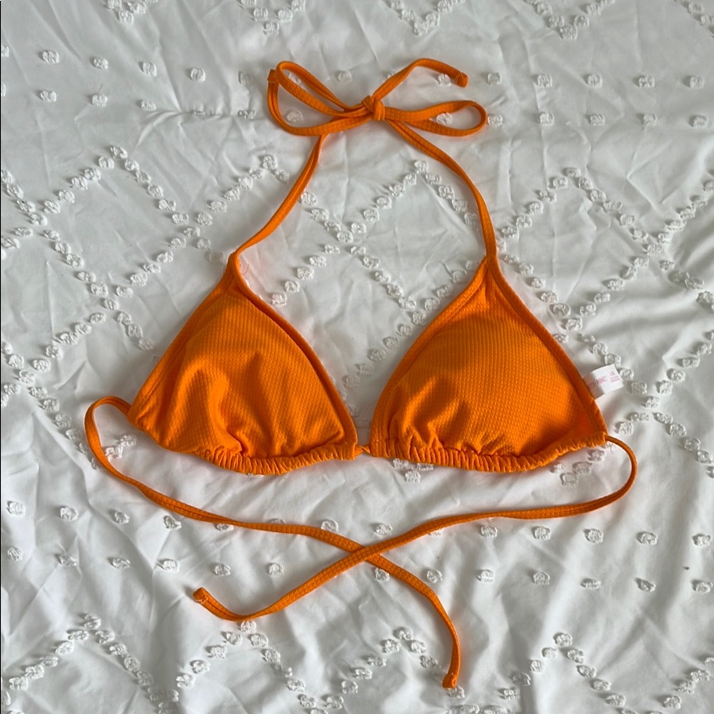 Ninety-Nine Bright Orange Triangle Bikini Top
